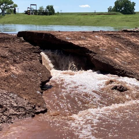 View of dam breach experiment